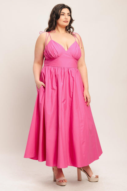 Pretty in Pink Woven Midi Dress view 7 - Pretty Pink Dress Terraria
