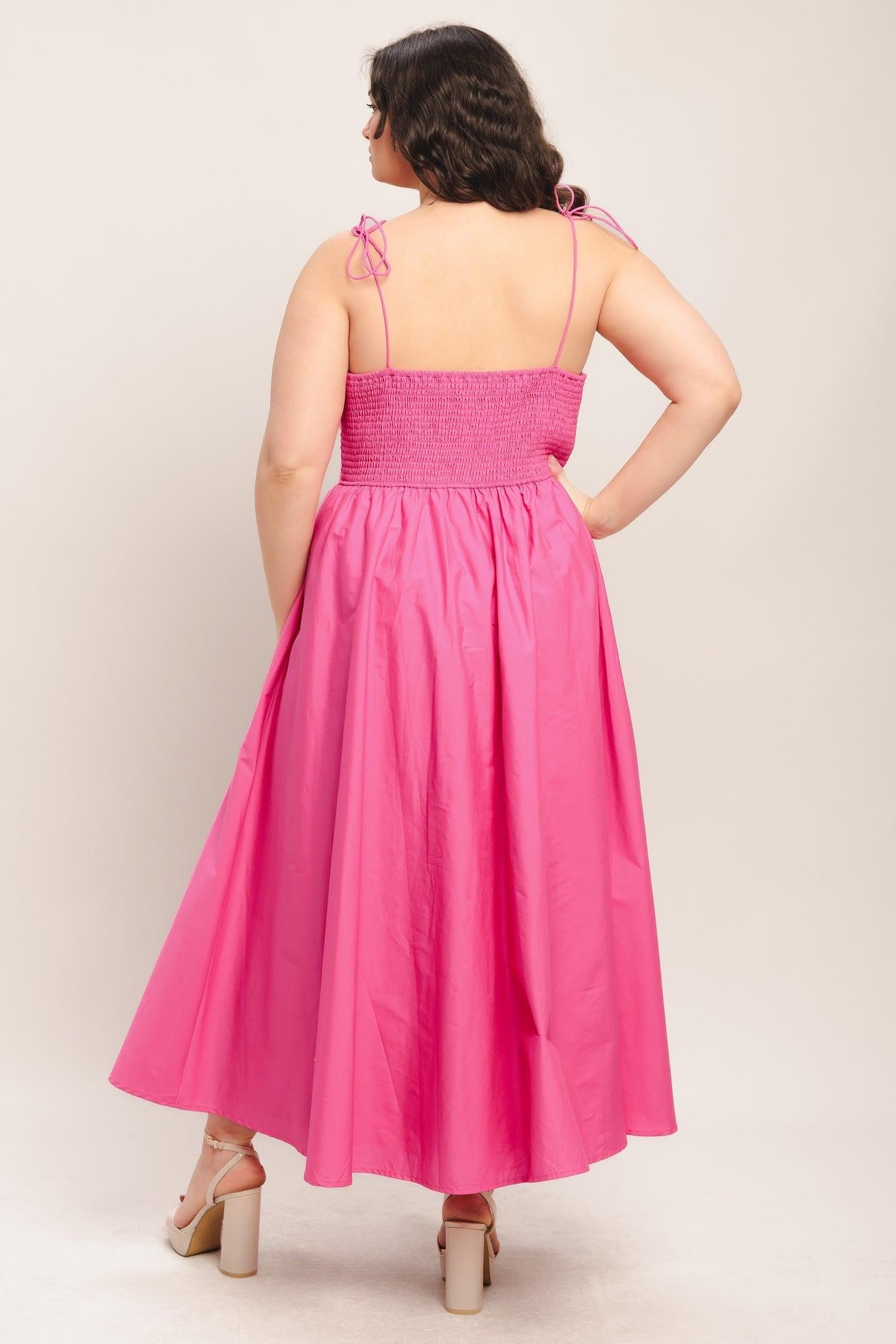 Pretty in Pink Woven Midi Dress view 8 - Pretty Pink Dress Terraria