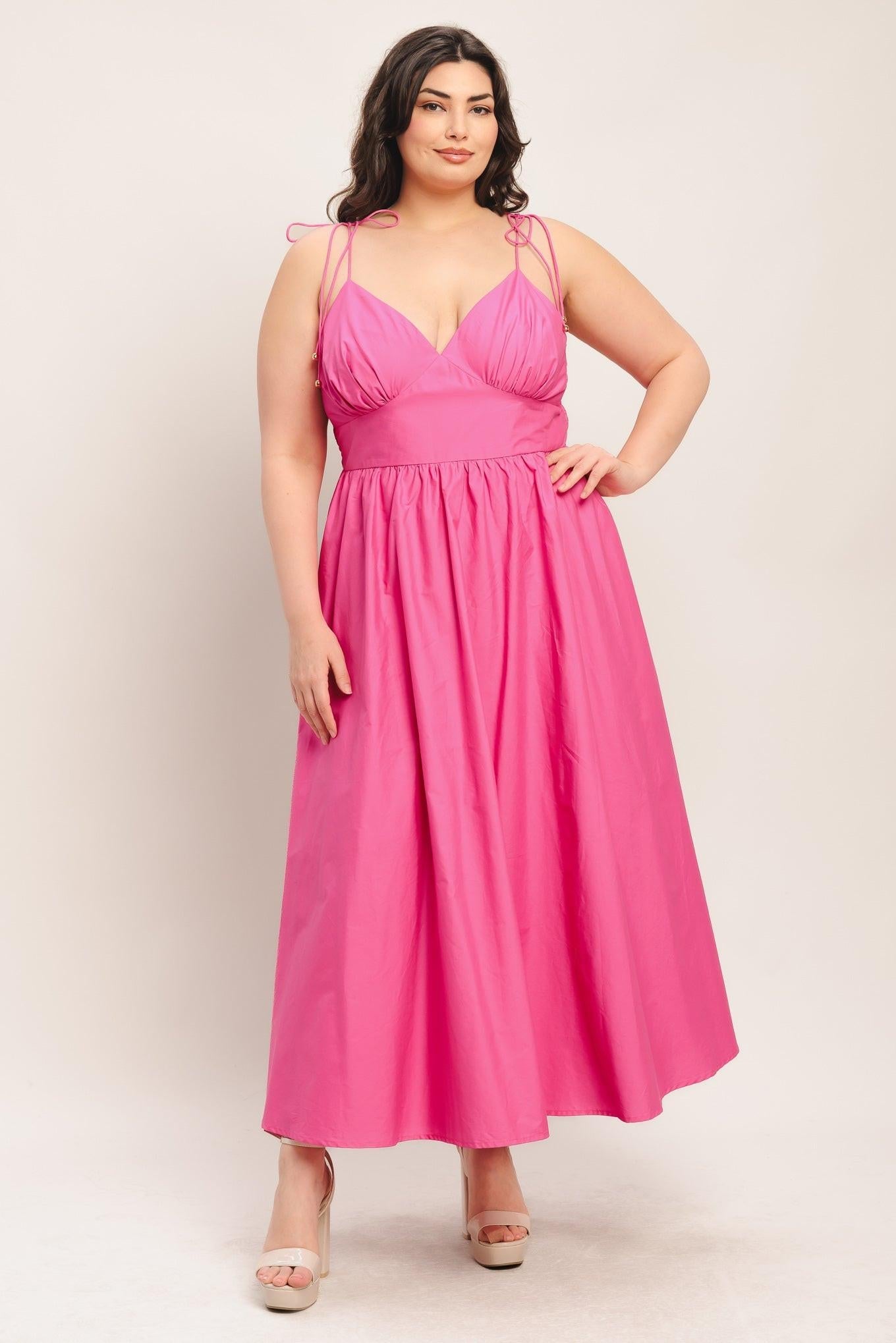 Pretty in Pink Woven Midi Dress view 9 - Pretty Pink Dress Terraria