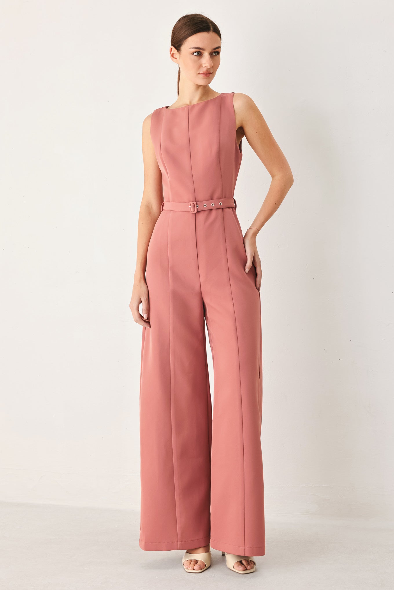 Pretty Moment Woven Jumpsuit in ROSE (one-piece)