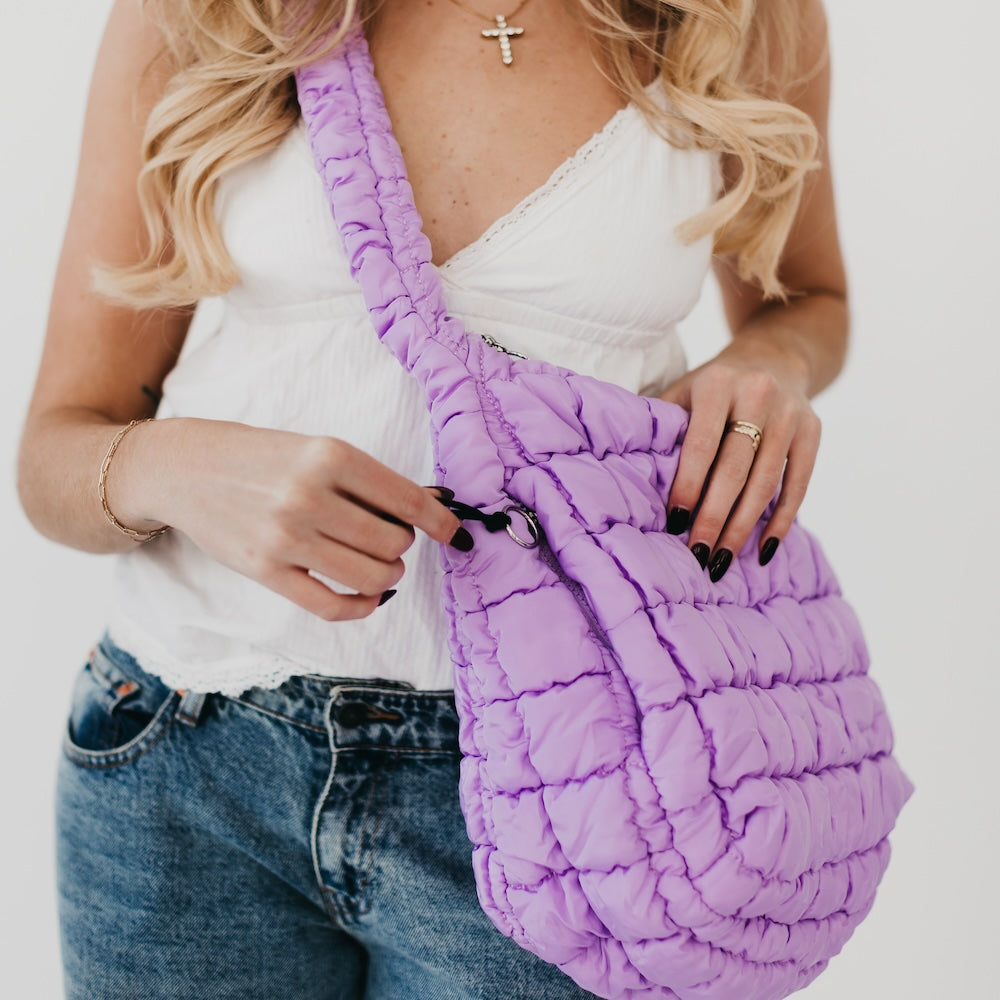 Pretty Simple Carmen Quilted Hobo Tote Bag view 14