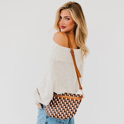 Pretty Simple Diagonal Woven Westlyn Bum Bag in Black
