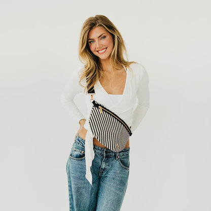 Pretty Simple Diagonal Woven Westlyn Bum Bag in Brown view 2
