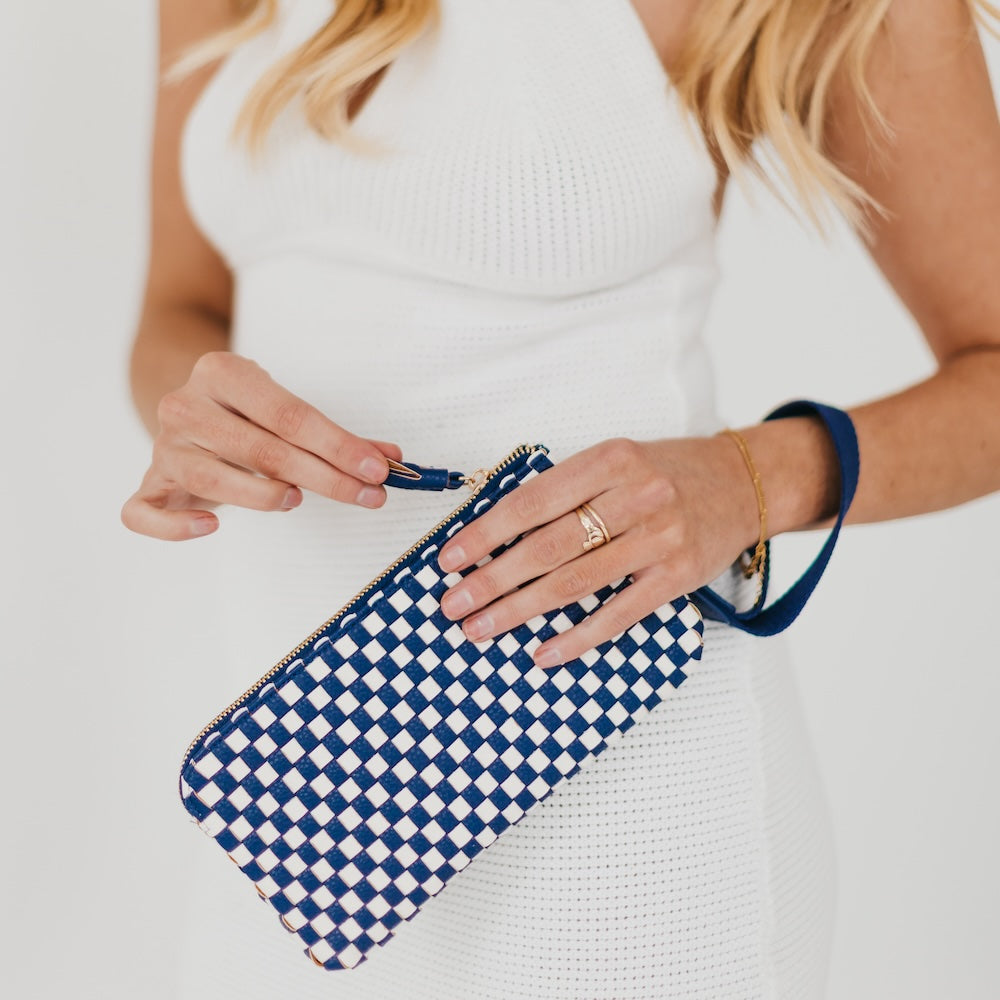 Pretty Simple Emma Woven Clutch Wristlet in Brown view 2 - Emma Woven Bag
