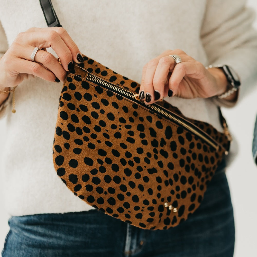 Pretty Simple Hair on Hide Westlyn Bum Bag in Brown view 3 - Hair Skin Bags
