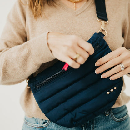 Pretty Simple Jolie Puffer Bum Bag - New Color! in Black view 3 - Jolie Puffer Belt Bag