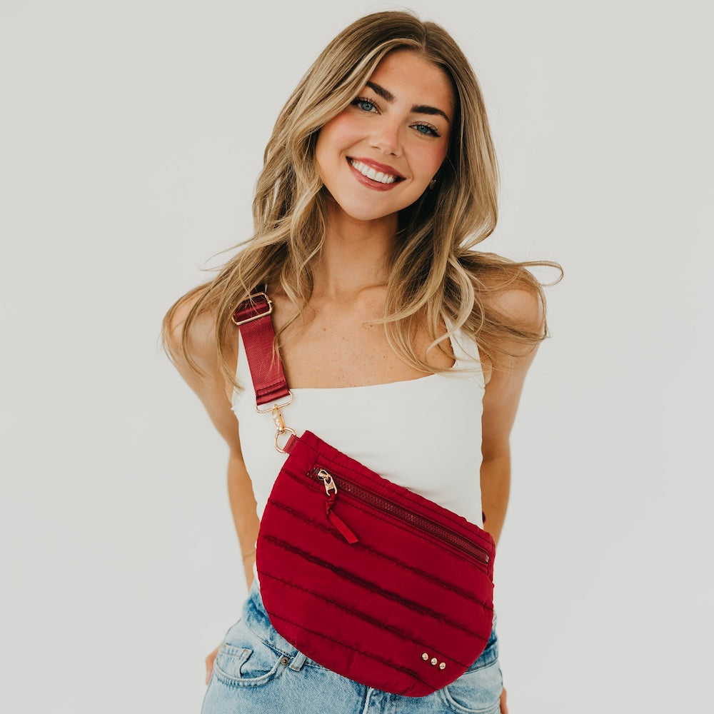 Pretty Simple Jolie Puffer Bum Bag - New Color! in Dark Denim view 15 - Jolie Puffer Belt Bag