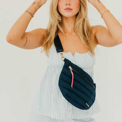 Pretty Simple Jolie Puffer Bum Bag - New Color! in Emerald view 12 - Jolie Puffer Belt Bag