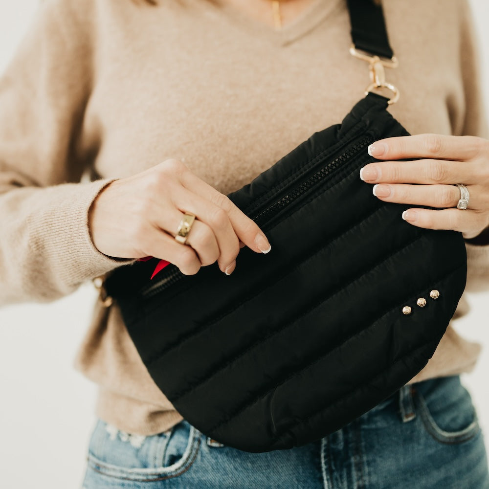 Pretty Simple Jolie Puffer Bum Bag - New Color! in Fuchsia view 8 - Jolie Puffer Belt Bag