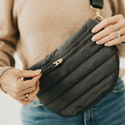 Pretty Simple Jolie Puffer Bum Bag - New Color! in Light Grey view 7 - Jolie Puffer Belt Bag
