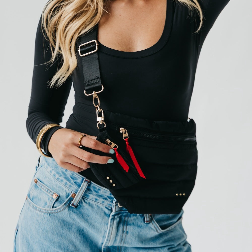 Pretty Simple Jolie Puffer Bum Bag - New Color! in Navy view 9 - Jolie Puffer Belt Bag