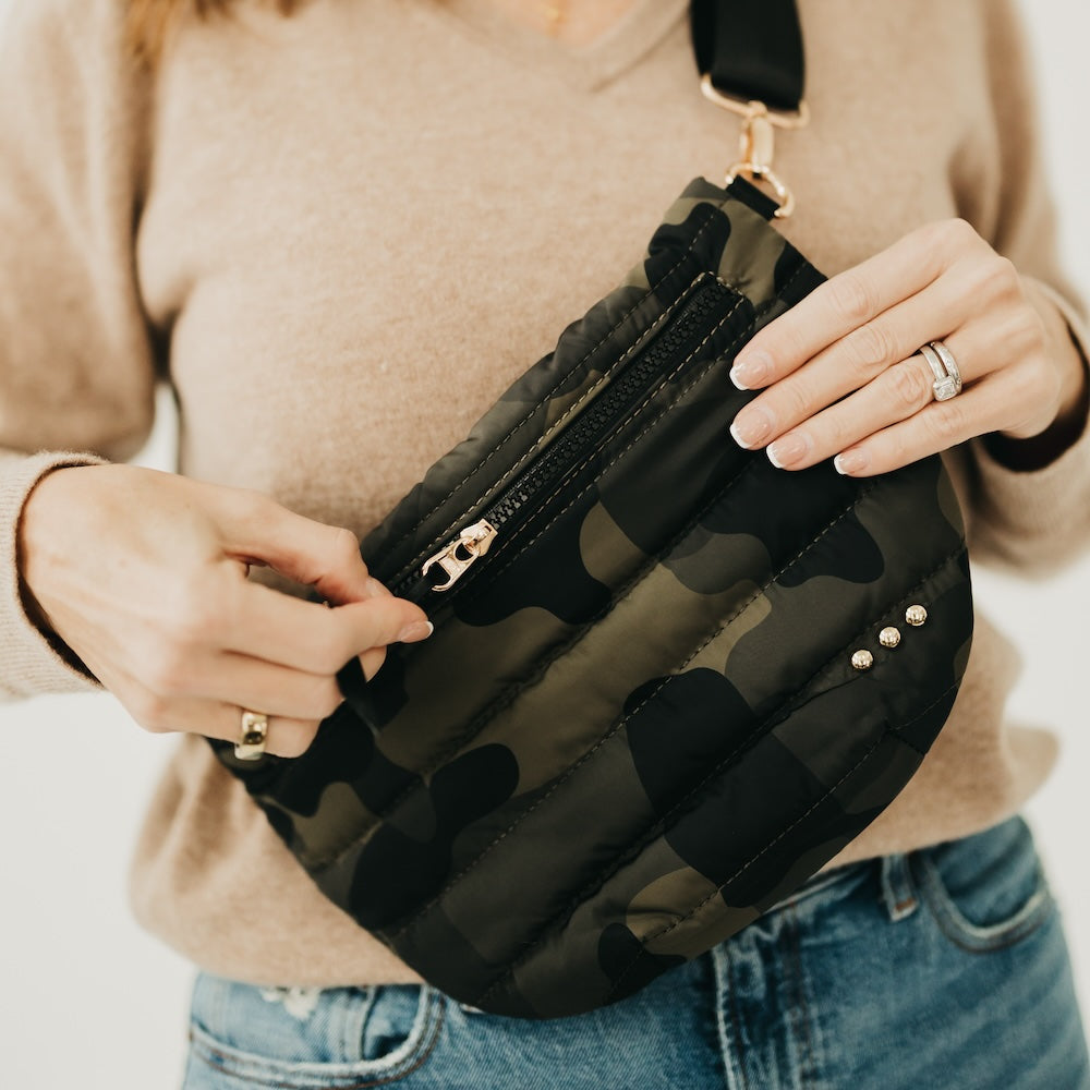 Pretty Simple Jolie Puffer Bum Bag - New Color! in Pink Floral - Jolie Puffer Belt Bag