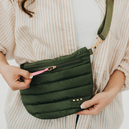 Pretty Simple Jolie Puffer Bum Bag - New Color! in Smoke Gray view 4 - Jolie Puffer Belt Bag