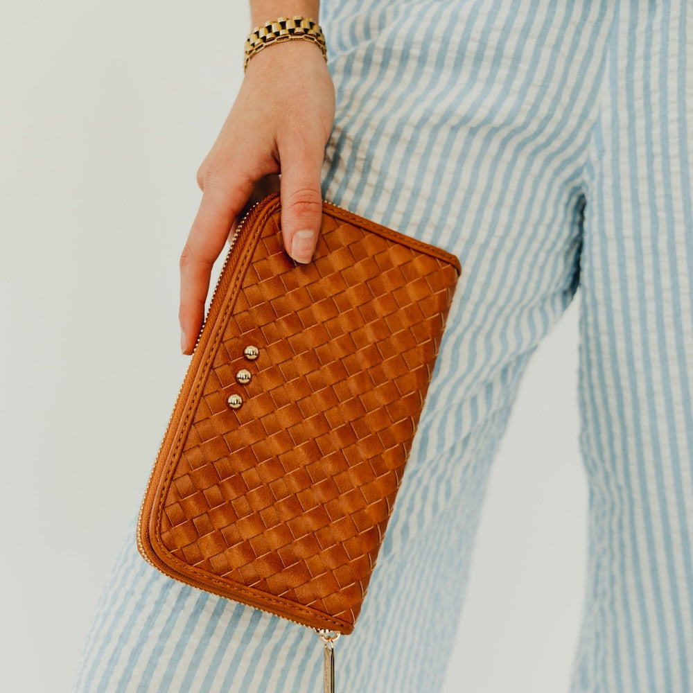 Pretty Simple Lenni Large Zip Woven Wallet in Cream view 7 - Len Wallets (bag)