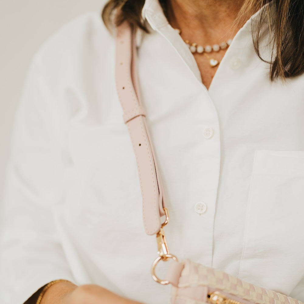 Pretty Simple Minimalist Vegan Leather Crossbody Strap in White view 10 - Strap Crossbody (bag)