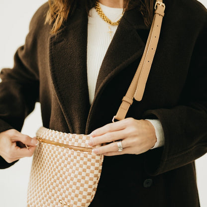 Pretty Simple Minimalist Vegan Leather Crossbody Strap in Blush view 8 - Strap Crossbody (bag)