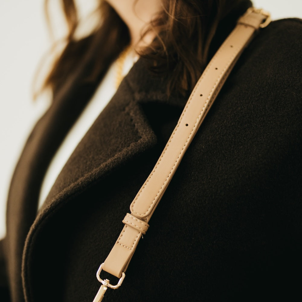 Pretty Simple Minimalist Vegan Leather Crossbody Strap in Navy view 9 - Strap Crossbody (bag)