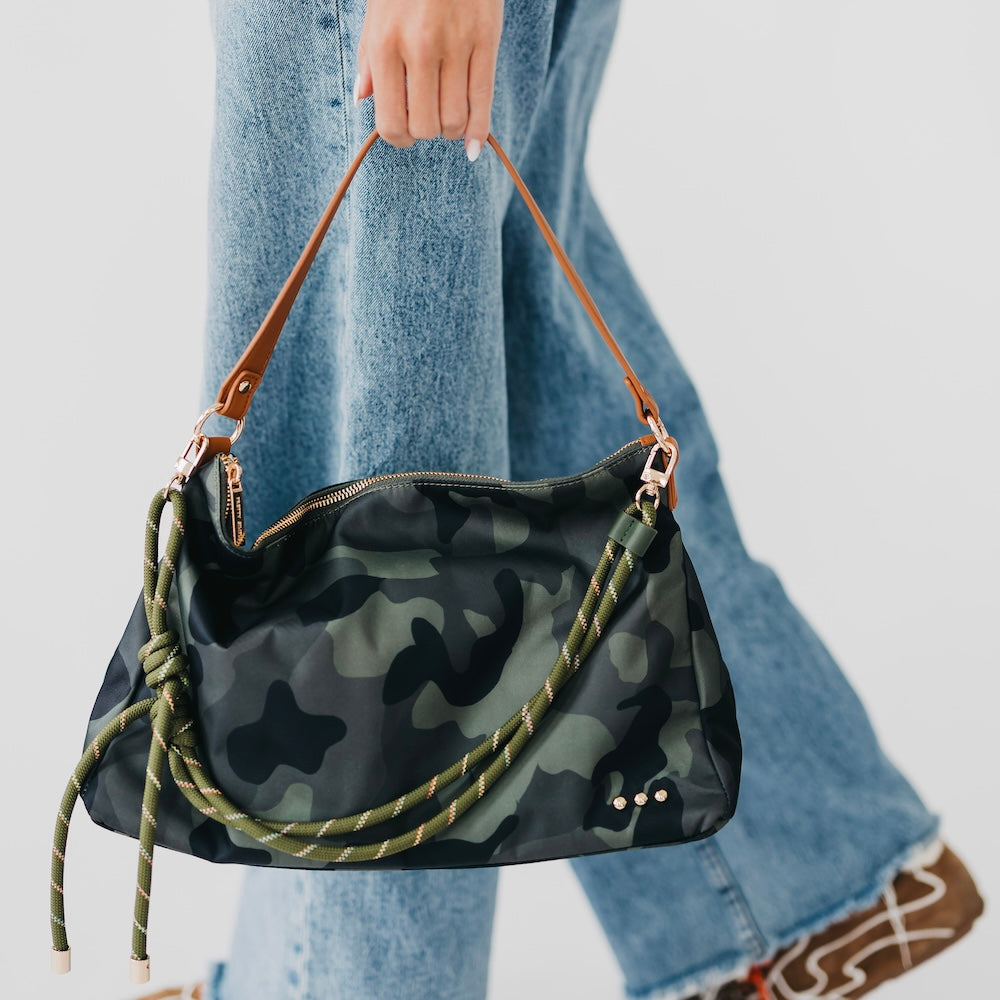 Pretty Simple Nikki Nylon Slouchy Shoulder Bag in Navy view 2 - Niki Nylon Bag