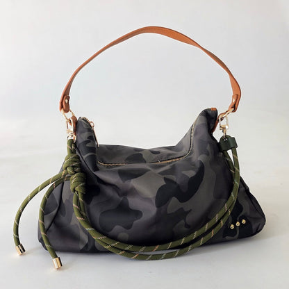 Pretty Simple Nikki Nylon Slouchy Shoulder Bag in Emerald view 6 - Niki Nylon Bag
