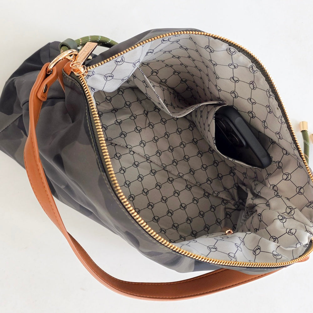 Pretty Simple Nikki Nylon Slouchy Shoulder Bag in Orange view 7 - Niki Nylon Bag