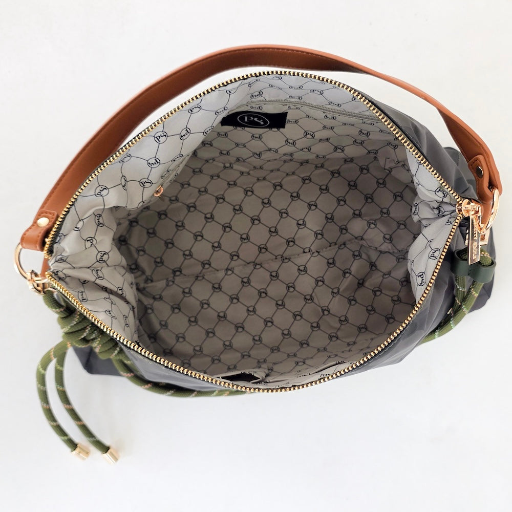 Pretty Simple Nikki Nylon Slouchy Shoulder Bag in Teal view 8 - Niki Nylon Bag