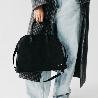 Pretty Simple Nirvana Nubuck Tote in Black view 3 - Can You Restore Nubuck Leather (bag)