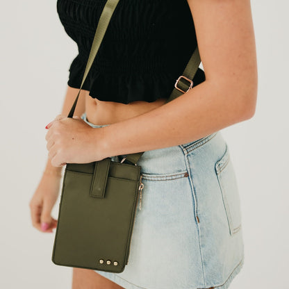 Pretty Simple Nyla Nylon Phone Bag in Checkered Tan view 6
