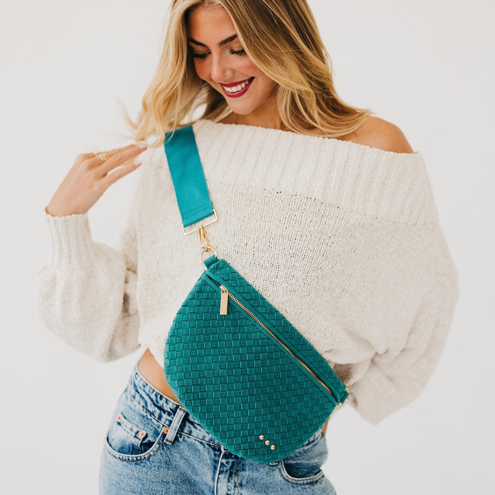 Pretty Simple Suede Westlyn Woven Bum Bag in Suede Black view 8 - Suede Westlyn Bum Bag