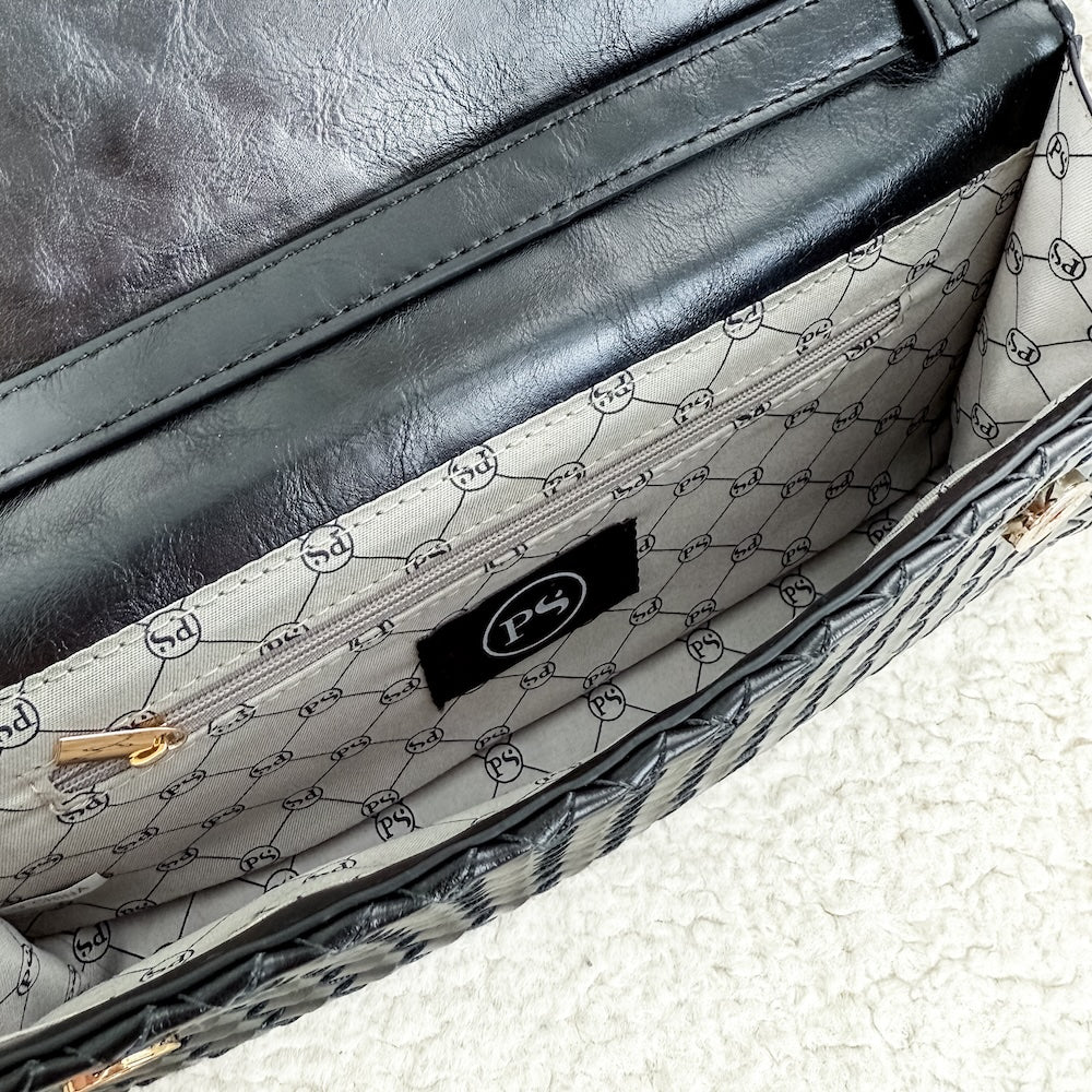 Pretty Simple Urban Foldover Woven Clutch Crossbody Handbag view 6