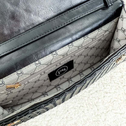 Pretty Simple Urban Foldover Woven Clutch Crossbody Handbag view 6
