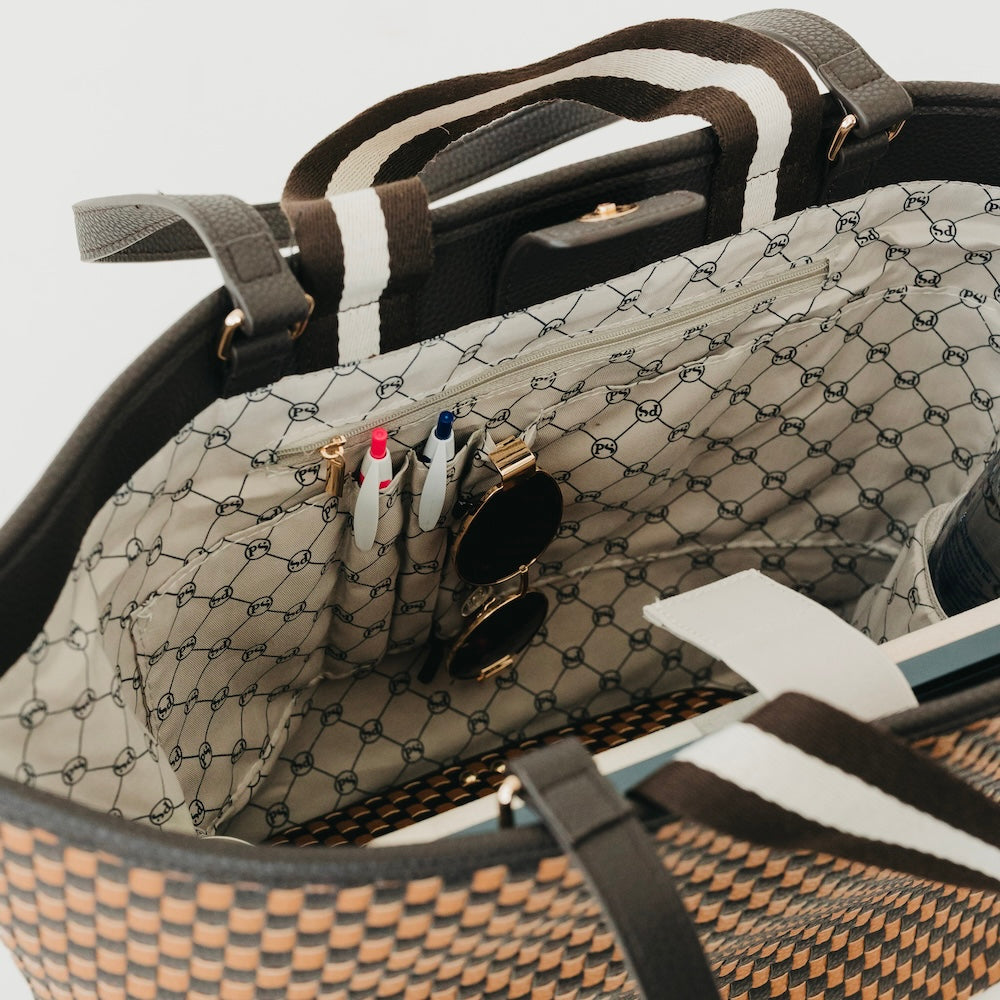Pretty Simple Woven Tiffany Organizer Tote Bag view 15 - Tiffany Woven Bag
