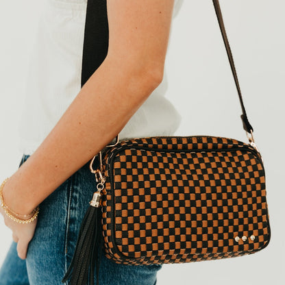 Pretty Simple Woven Willow Camera Crossbody Bag in Black view 2 - Woven Willow Bag