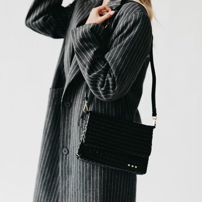Pretty Simple Wrenlee Woven Flap Crossbody Handbag view 9