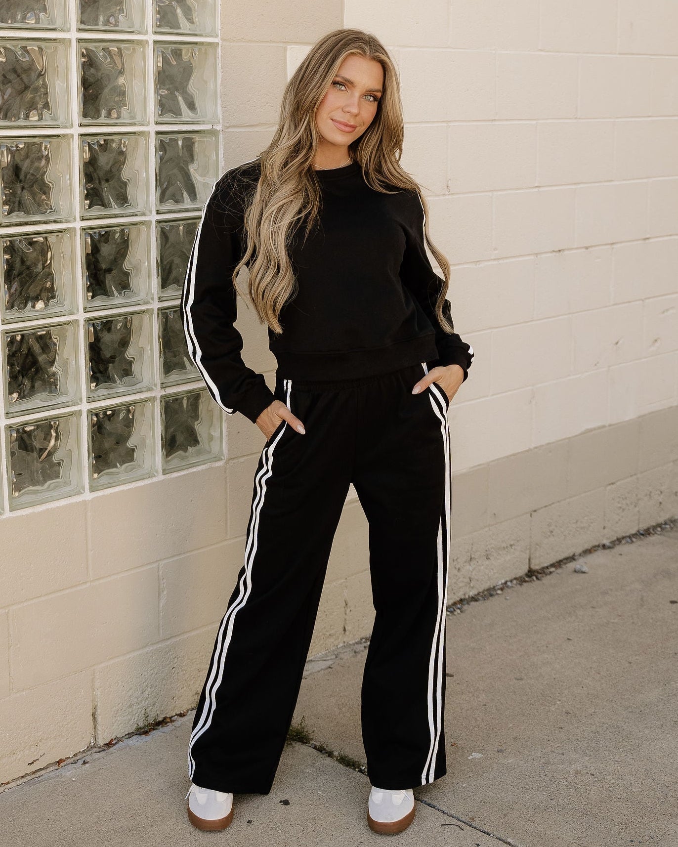 pullover wide leg Pullover Wide Leg Pants 2pcs Outfit - Black Black (bottom) - shop at us.meeeshop