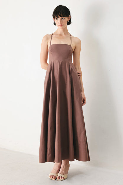 Pure Line Woven Midi Dress in BLACK view 6 - Pure Cotton A Line Dress