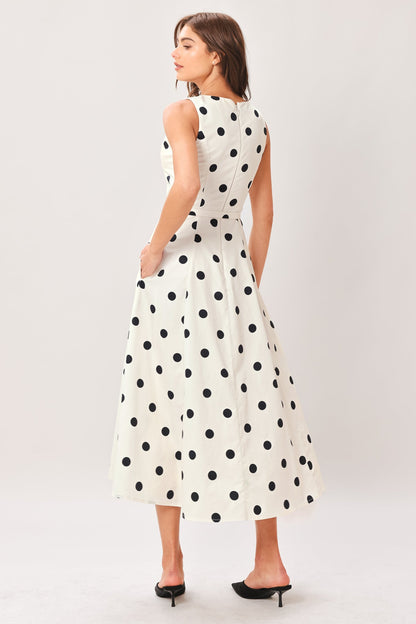 Pure Polka Woven Midi Dress view 6 - Pol Dress