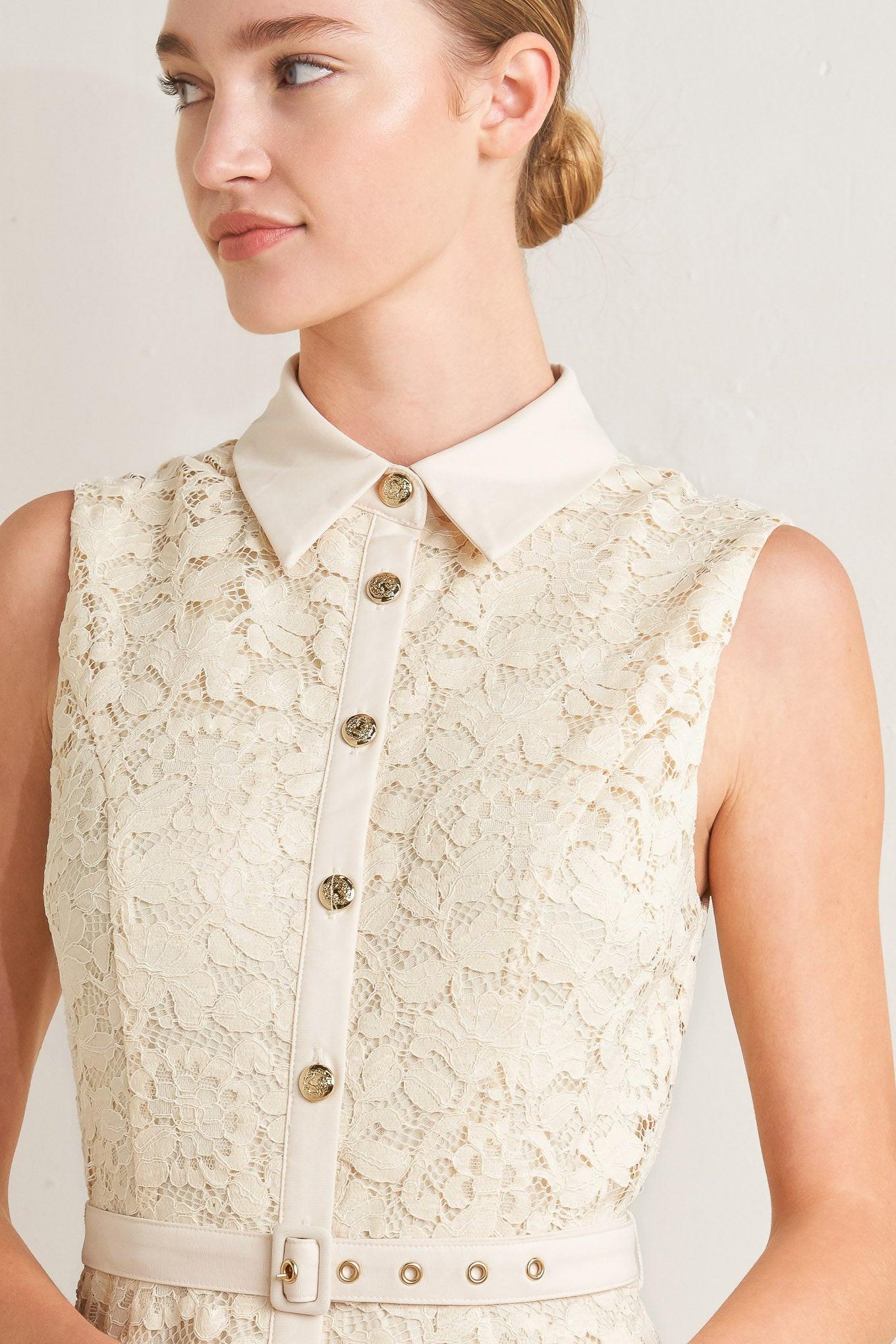 Purely Romantic Woven Lace Midi Dress view 4