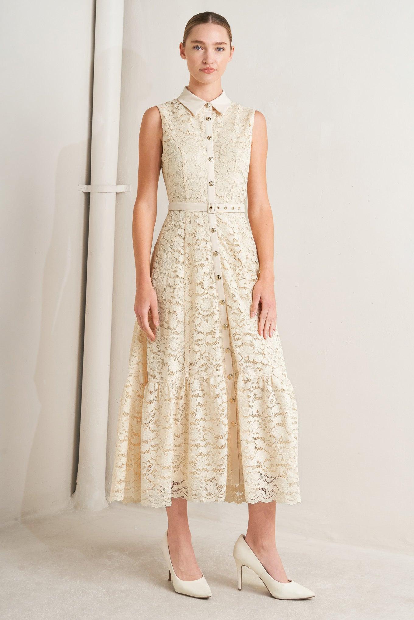Purely Romantic Woven Lace Midi Dress view 6