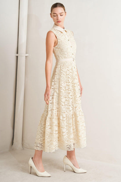 Purely Romantic Woven Lace Midi Dress view 7