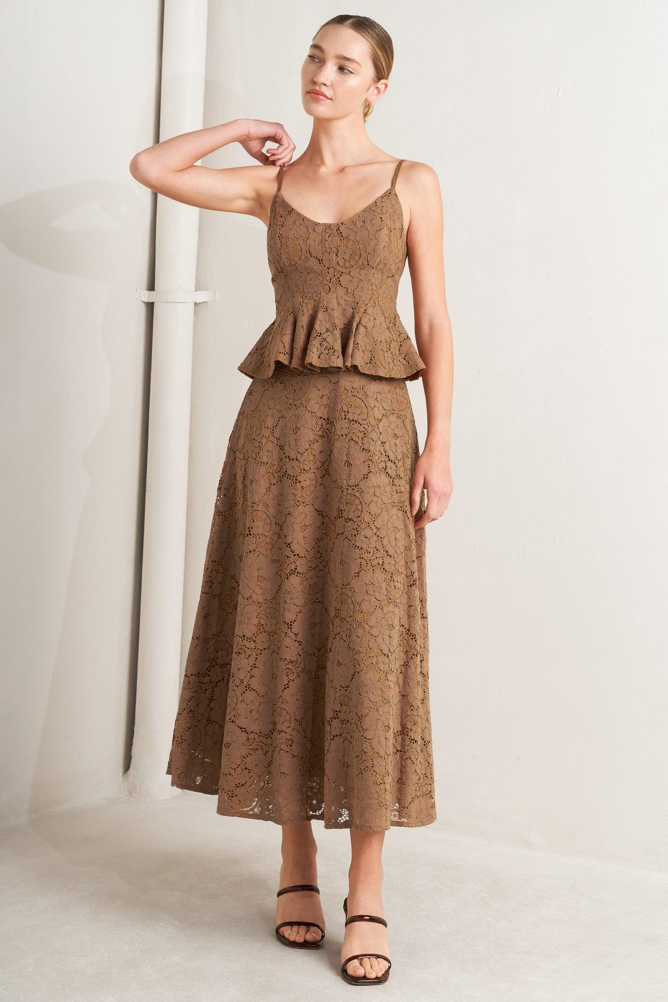 Purely Romantic Woven Lace Midi Skirt view 12 (dress)