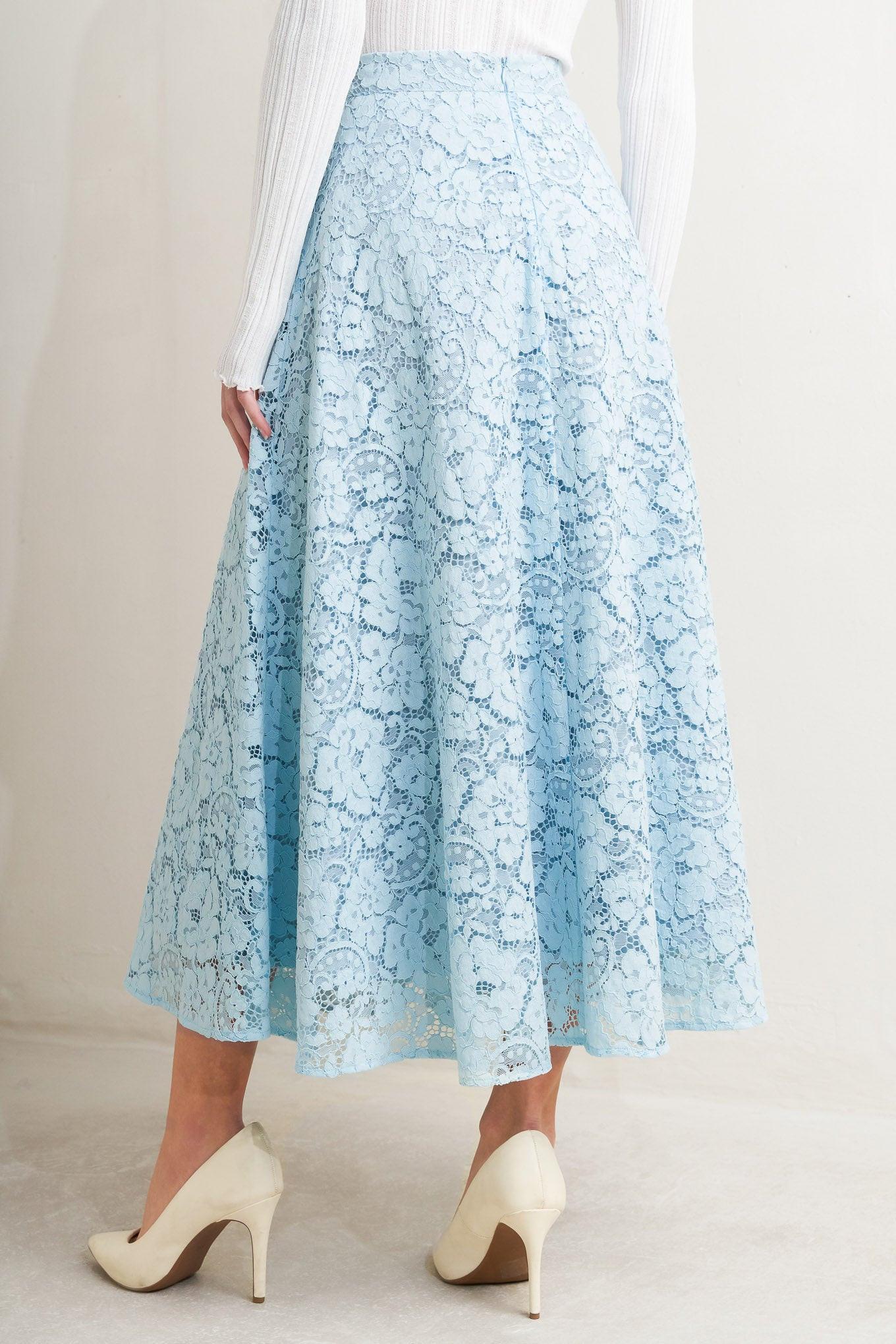 Purely Romantic Woven Lace Midi Skirt view 16 (dress)