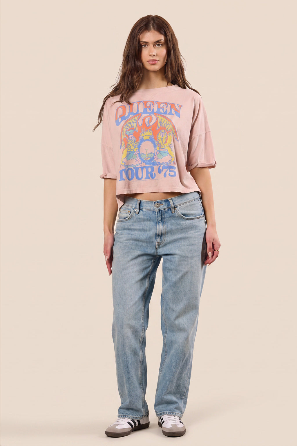 Queen Tour of 1975 Cropped Tee XS (top) - queen tour shirt, did queen tour in the us, queen tour t shir - shop at us.meeeshop
