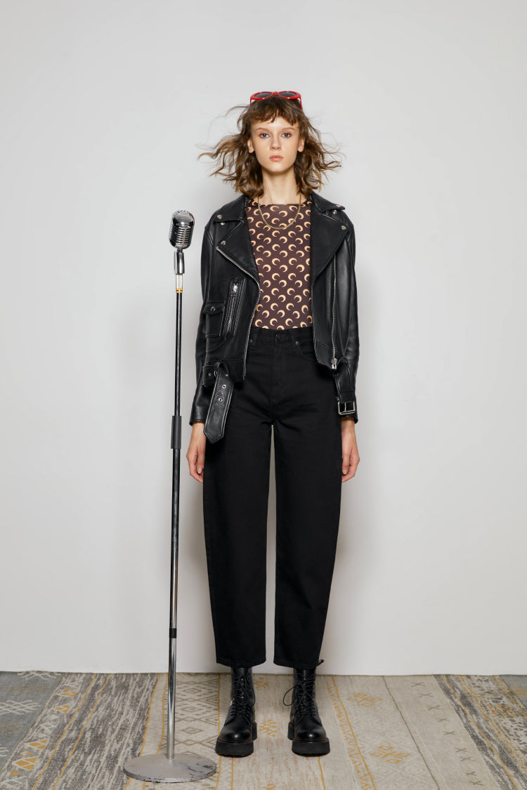 Queens of Noise High Rise Barrel Jeans Hj026 [final Sale] in Black view 11 - High-Waisted - Sale Jeans (bottom)
