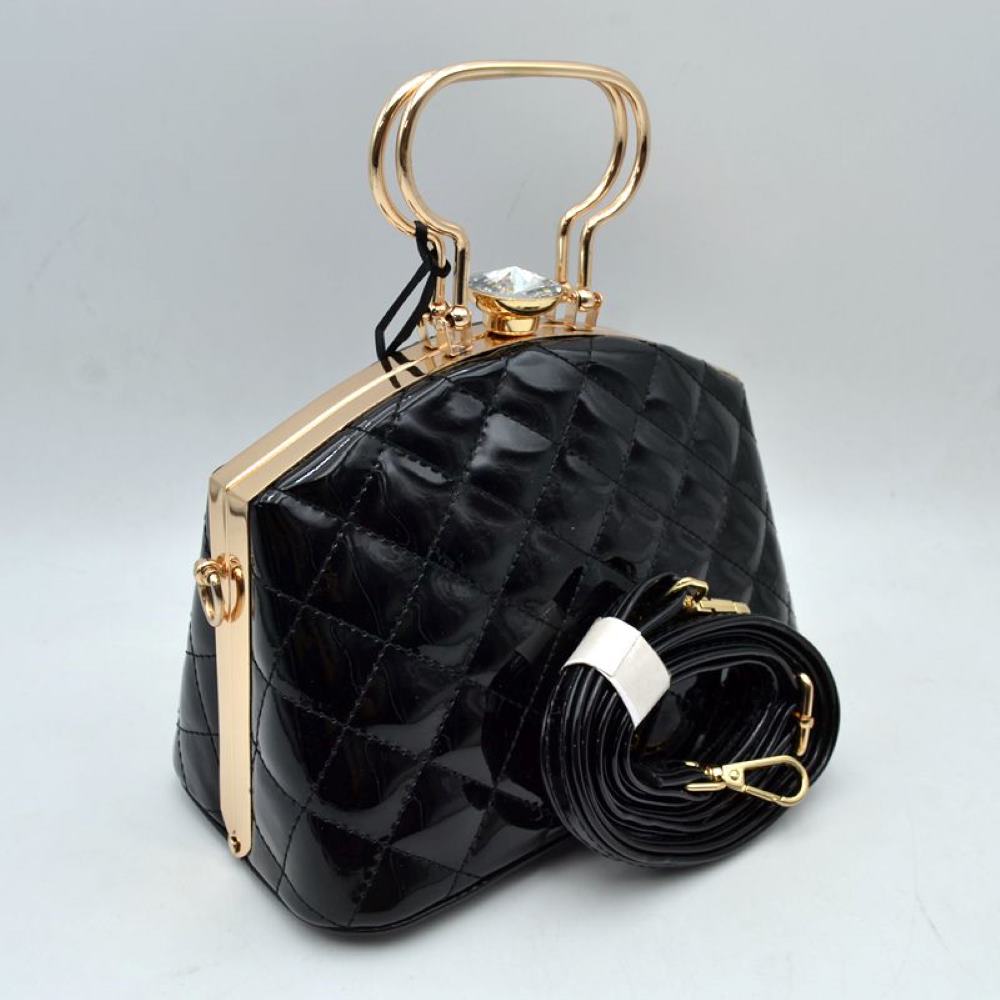 Quilted Top-handle Handbag with Detachable Shoulder Strap in Red - Quilted Top Handle Bag