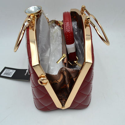 Quilted Top-handle Handbag with Detachable Shoulder Strap - MeeeShop Women's Fashion