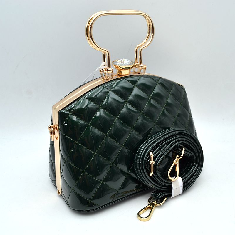 Quilted Top-handle Handbag with Detachable Shoulder Strap - MeeeShop Women's Fashion