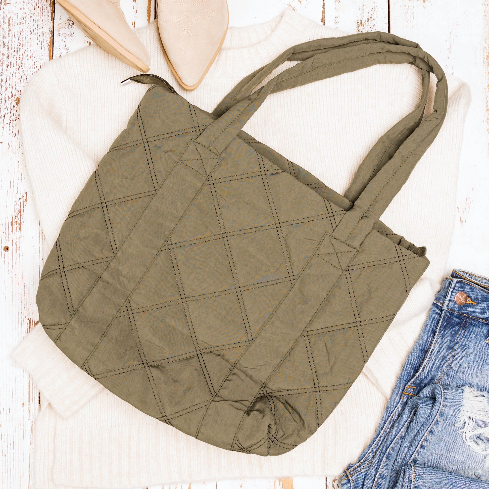 Quilted Tote view 11 - Quilted Tote Bag