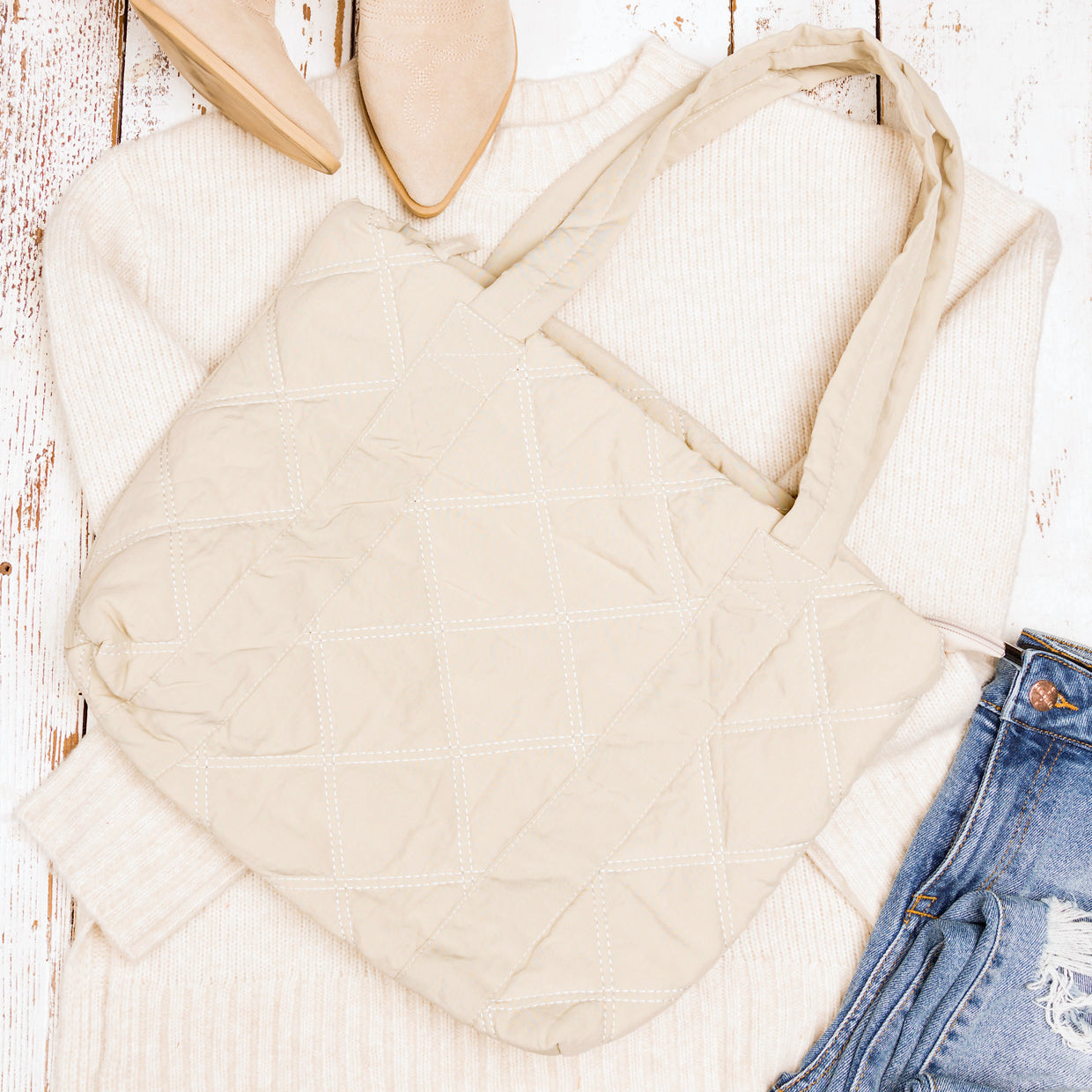 Quilted Tote view 8 - Quilted Tote Bag