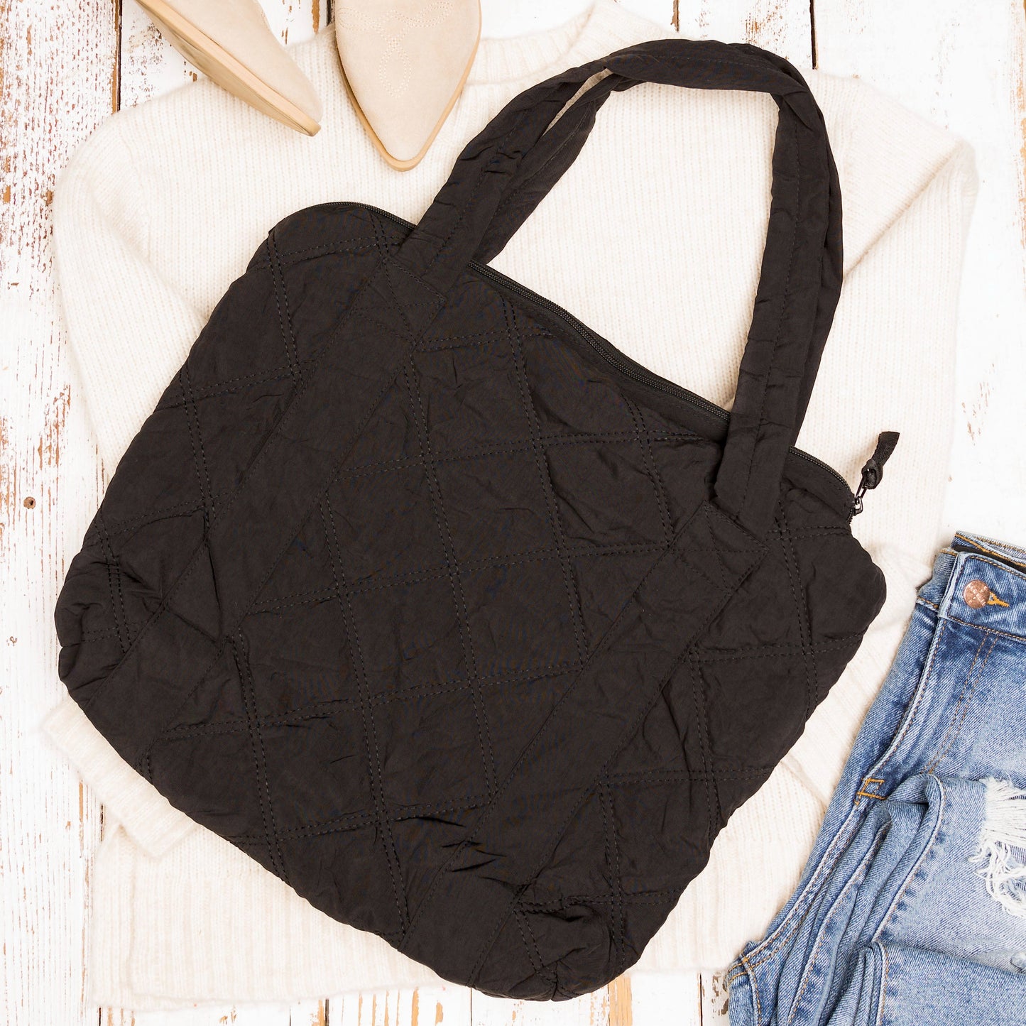 Quilted Tote view 9 - Quilted Tote Bag