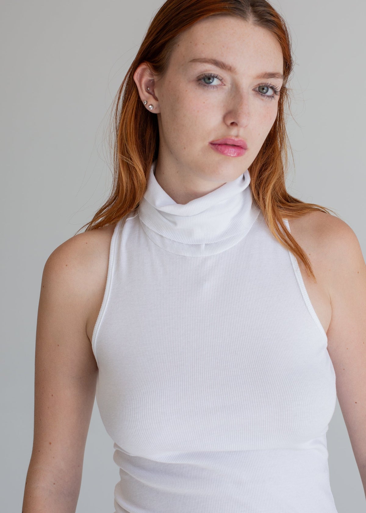 Racerback Mock Neck Tank - MeeeShop Women's Fashion